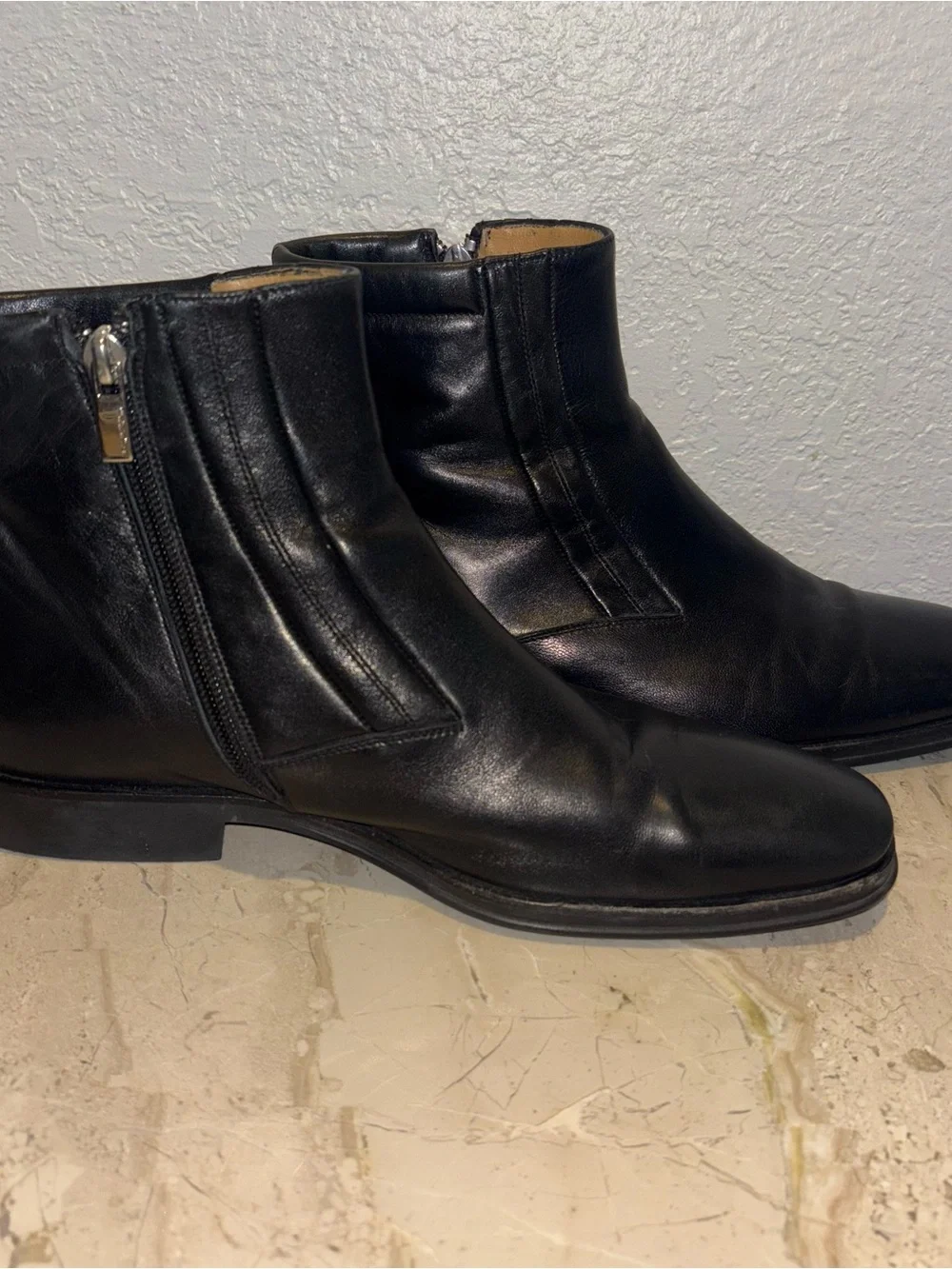 Bruno MAGLI Men’s Raspino Zip Up Boot - Black Leather Size 7.5 M EUC M01575